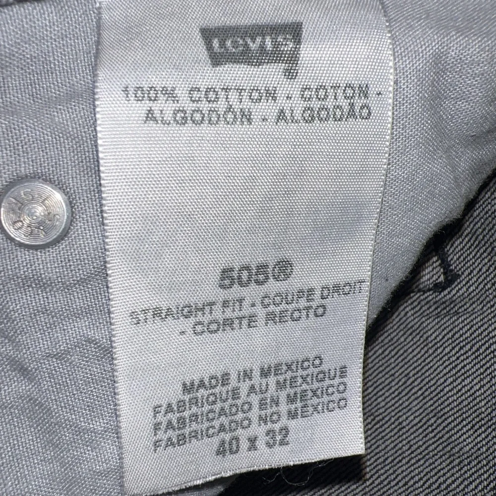 VTG Levi's 505 Batwing Jeans Men's Sz 40x32 (38x31.5) Black Faded Denim Straight